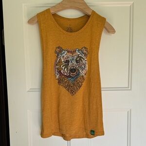 Grand Teton National Park Graphic Bear Tank Top in Mustard